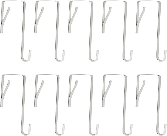 10Pcs Over The Door Hooks - Metal Z Hanger for Hanging Clothes, Towels, Coats and More (5mm)