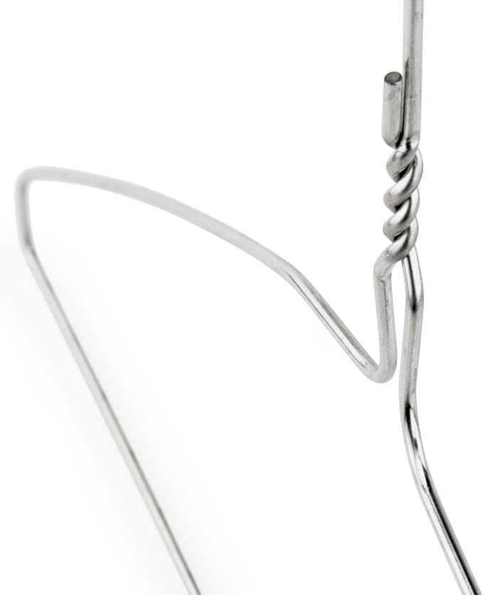 HANGERWORLD Silver Metal Wire Clothes Hangers 16inch 13 Gauge Clothes Garment Coat Hanger (50 Pack)
