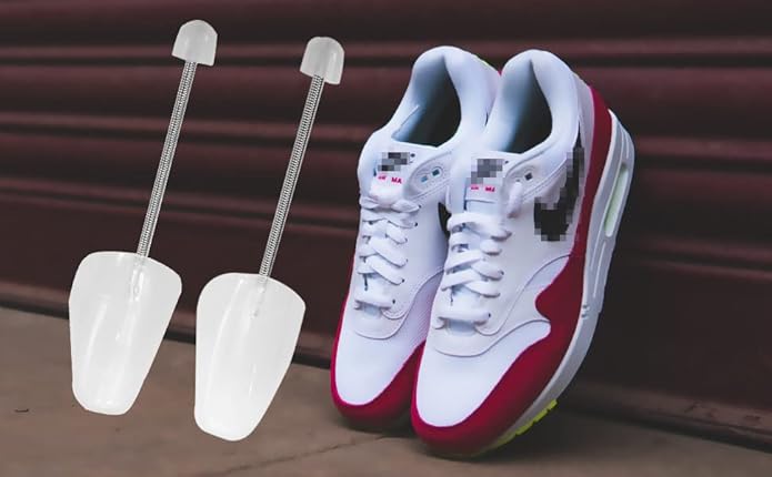 YY YEARCHY Plastic Shoe Tree Stretcher Shaper Sneaker Crease Protector Adjustable Shoes Boot Holder (Large, Spring White, 10)
