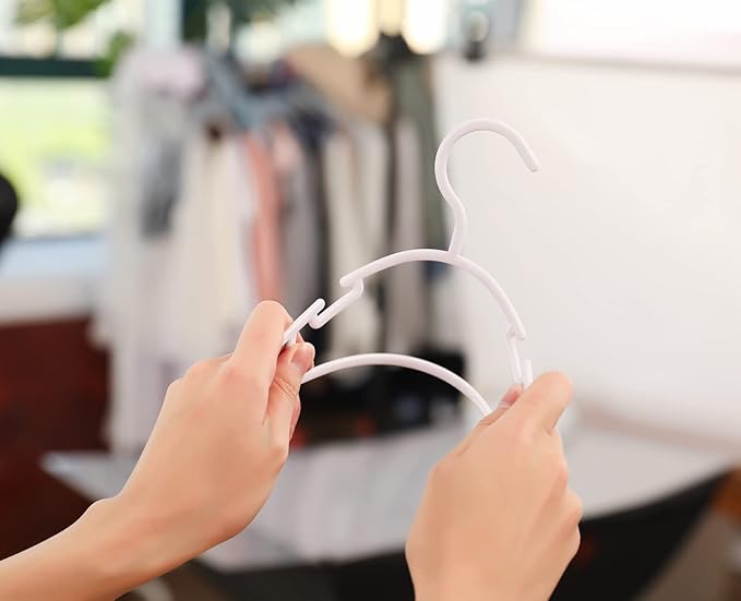 100 Pack White Baby Clothes Hangers,Kids Plastic Hangers for Closet,Toddler,Infant,Child,Newborn's Coat Hangers Ideal for Laundry and Nursery's Everyday Standard Use