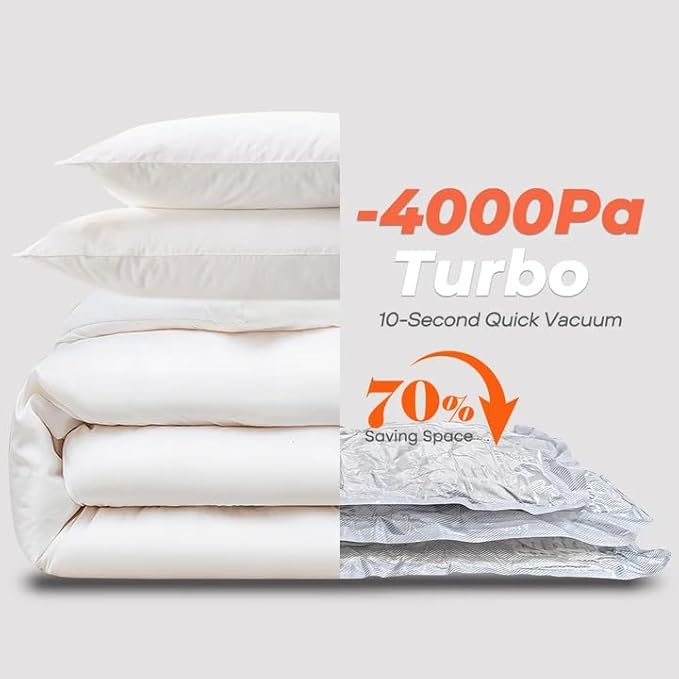 Vacuum Seal Bags for Clothing with Rechargeable Cordless Pump, 24 Pack Vacuum Storage Bags, Compression Packing for Clothes Bedding Blanket Pillows Comforters