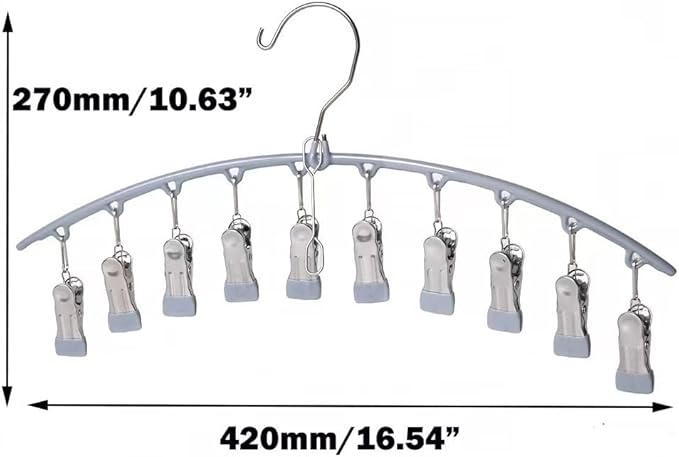Legging Organizer for Closet,Upgrade Skirt Pants Hangers with Clips, Metal Yoga Pants Hangers 5 Pack w/10 Clips,Hangers Space Saving Closet Organizers w/Rubber Coated Closet Organizers(Gray)