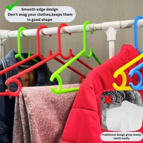 Sturdy Polypropylene Hanger, Pack of 12, Blue | Cloth Hanger | Dress Hangers | Hanger for Clothes Hanging, 12 Count