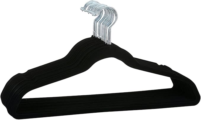 Non-Slip Scented Velvet Hangers - Heavy Duty Clothes Hanger - Ultra Thin Space Saving 360 Degree Swivel Hook - Ideal for Coats, Jackets, Pants, & Dress - Mint - 12 Pack