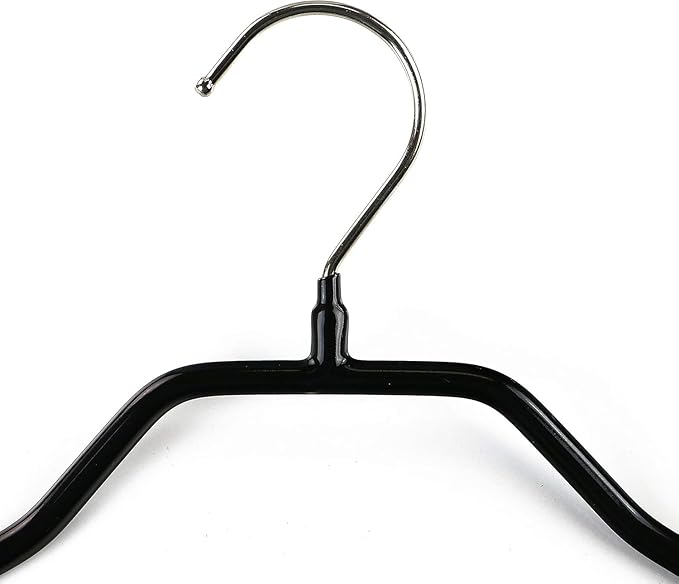 Mawa by Reston Lloyd BodyForm Series Style 42/LS, Non-Slip Steel Clothing Hanger for Suits, Dresses, & Shirts, 1½ inch Wide Shoulder Support and Pant Bar, Set of 60, Black