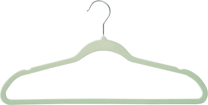 Honey-Can-Do 25-Pack Slim-Profile Non-Slip Velvet Hangers, Mint