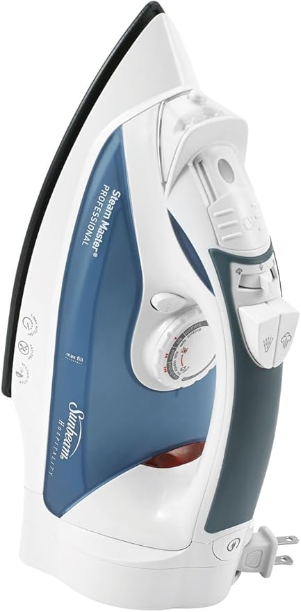 Sunbeam 4274-200 GreenSense SteamMaster Full Size Professional Iron with Retractable Cord and Clearview, White