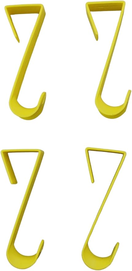 Dependable Industries Over-The-Door Hanger Hook Set 4-Pack of 4.5 in. Plastic Over-The-Door Hangers & Over-The-Door Hooks – Over-Door Hooks for Hanging Clothes & Towels (Yellow)