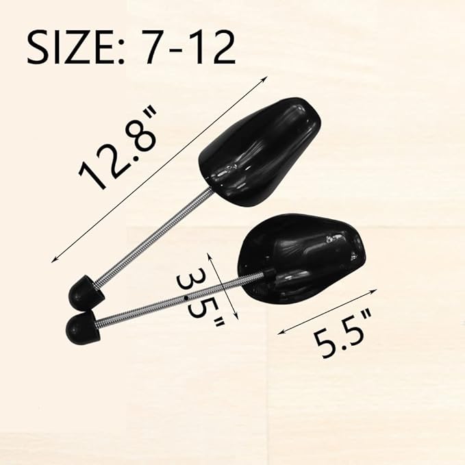 WAJJ 10 Pairs Practical Adjustable Length Men Shoe Tree Stretcher Holder Shaper Support (Black Spring)