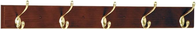 Wooden Mallet 12-Inch 2-Peg Coat Rack, Mahogany