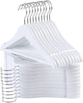 Kids Wooden Hangers 20 Pack, White Wooden Baby Hangers with Smooth Finish, Solid Wood Children Hanger for Clothes with Precisely-Cut Notches, Swivel Hook Baby Clothes Hanger for Closet