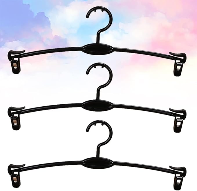 Homoyoyo 15pcs Laundry Bra with Holder Pants for Simplicity Underwear Clothes Support Dresses Trousers Shop Hangers Panties Rack Black Plastic Coat Drying Home Skirt Clips Practical