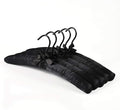 Black Satin Padded Sweater Hangers 5 Pack, Blouse Hanger with Thick & Soft Foam for Bridal Wedding Dress Lingerie, Smooth Silk Covered Shirt Hanger Without Shoulder Bump
