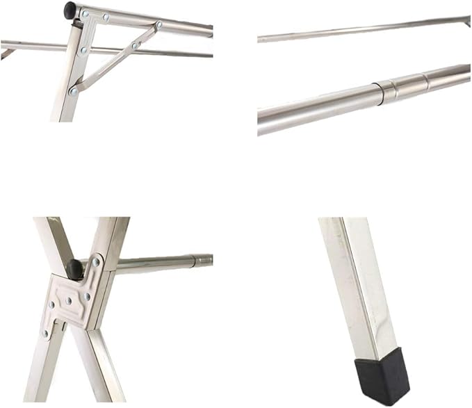 AIODE Clothes Drying Rack for Laundry Foldable Free of Installation Adjustable Stainless Steel Garment Rack