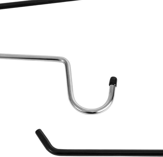VASLIM Drapery Hangers Blanket Hangers Heavy Duty Black Vinyl Coated Nonslip - Great for Quilts, Comforters, Table Cloths (5)