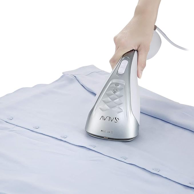 SALAV Steamer for clothes Handheld Iron 2 in 1, 2 Steam Settings, for Both Vertical and Horizontal Garment Handling, Ceramic Coated Metal Steam Panel, 150 ml Big Water Tank, 1150 Watt Silver