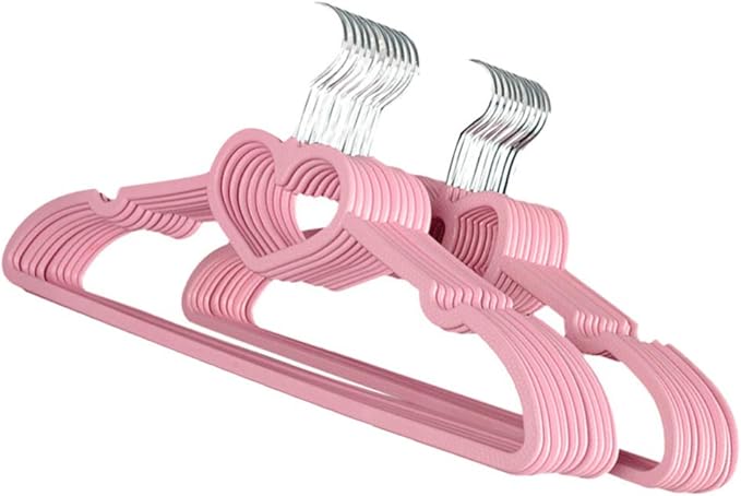 Vosarea 20PCS Plastic Cloth Hangers Heart Hanger for Suit Shirt Coat Everyday Use