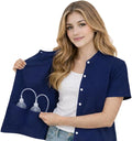 USBD Post Mastectomy Shirt with Drain Pockets Band Collar Post Op Recovery Tops