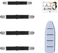 4Pcs Adjustable Crisscross Fitted Sheet Band Straps Grippers Suspenders (4pcs-Black)