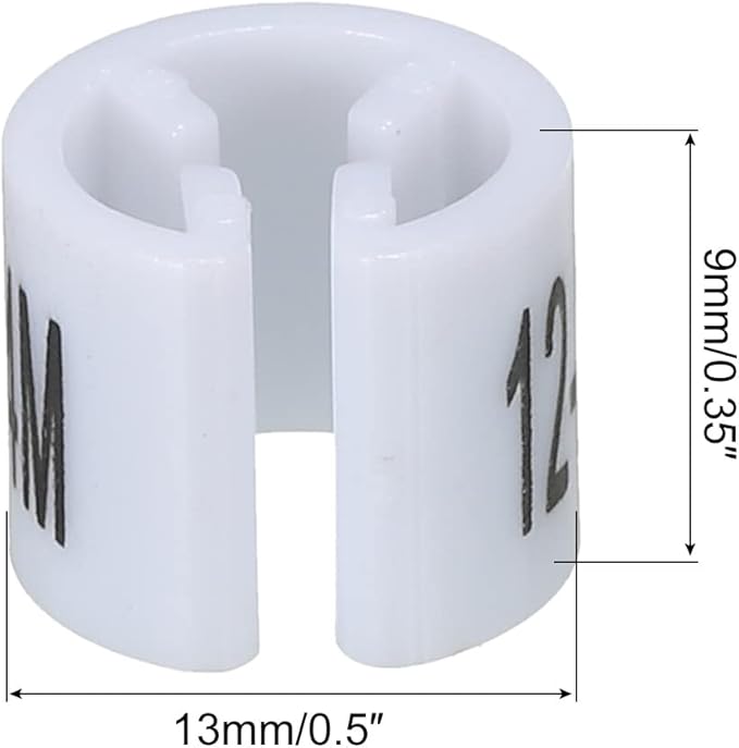 MECCANIXITY Clothes Hanger Marker (12-24M, White) Colored Hanger Sizer Garment Markers Tag, Pack of 150