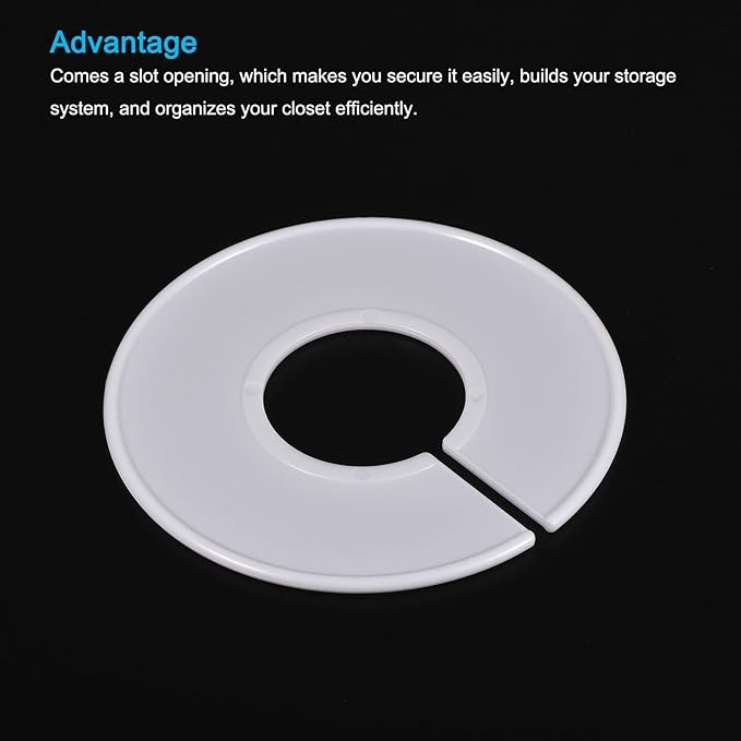 PATIKIL Clothes Dividers 20 Pack Blank Clothing Rack Size Sorting Reusable Wardrobe Round Hanger Separator, White