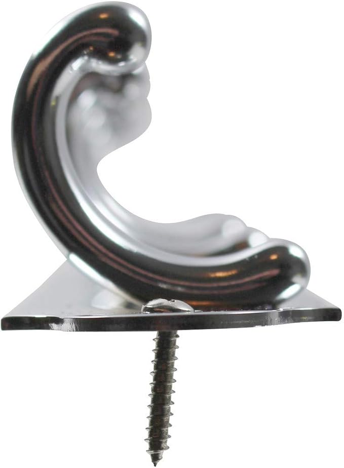 Renovators Supply Chrome Plated Brass Robe Hook Rack 15.5 Inches Wide Modern Metal Wall Mounted Coat Holder Hanger with 5 Organizer Rail Hooks Includes Mounting Hardware