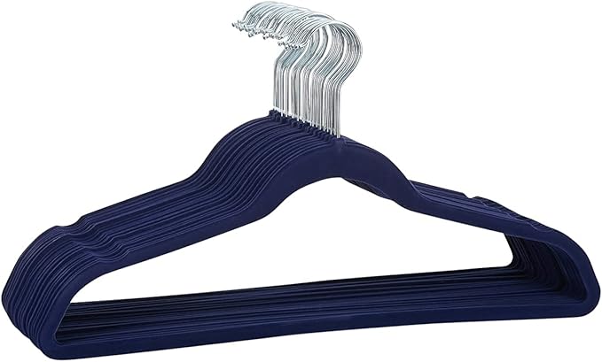 Non-Slip Scented Velvet Hangers - Heavy Duty Clothes Hanger - Ultra Thin Space Saving 360 Degree Swivel Hook - Ideal for Coats, Jackets, Pants, & Dress - Fresh Air - 6 Pack