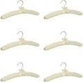 Set of 6 Pieces 15 Inch Length Ivory Smooth Satin Padded Bridal Cloth Hangers