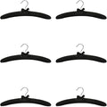 Prolinemax 6 PCS 15" Black Satin Padded Hangers Dress Lingerie Bridal Cloth Hanging