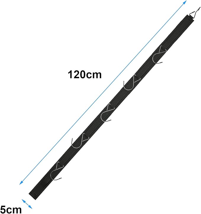 Hockey Hanger Portable Hanging Dryig Rack Hockey Gifts for Home and Outdoor Using in Ice Hockey Skating Football Camping Fishing 5 Hooks (Black)