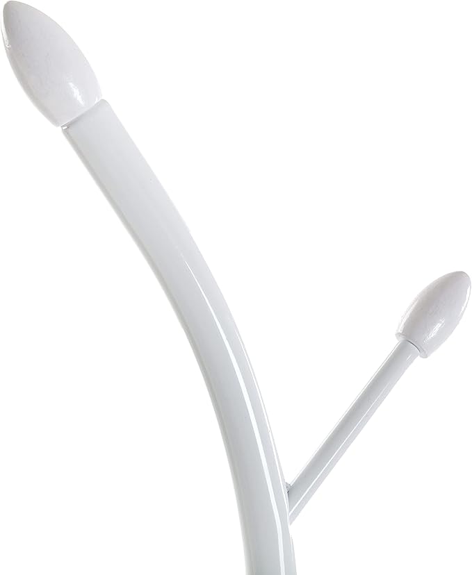 Versa Swindon Minimalist Style Coat Rack, with 9 Hooks for Clothing or Bags for The Hall, Measurements (H x L x W) 185 x 32 x 32 cm, Metal, Colour White