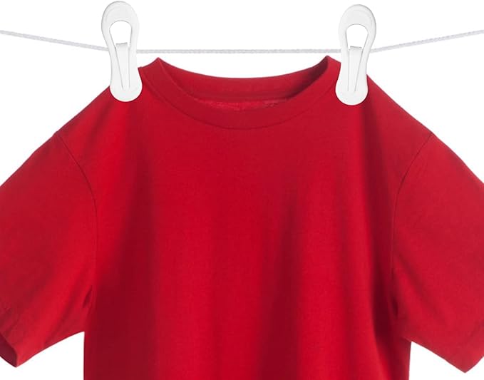 Plastic White Hanger Clips - 60 Pack Multi-Purpose Clips for Hangers, Finger Clips for Plastic Hangers, Pants Hangers(White)