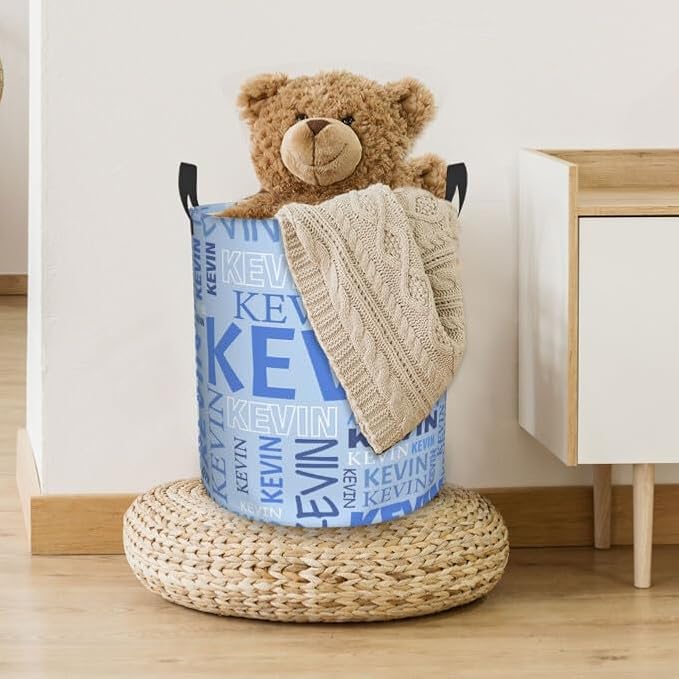 Custom Name Laundry Hamper, Personalized Dirty Clothes Hamper with Name for Bathroom Bedrooms Clothes Storage Organizer, Personalized Gifts for Boys Girls Men Women