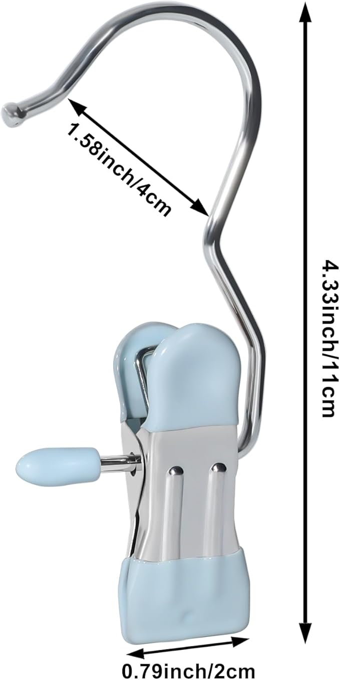 15/30Pcs Upgrade Double Head Clamp Dipped Clothespin for Laundry Hooks with Clips, Boot Holder, Hanging Clips, Portable Multifunctional Hangers Single Clip Space Saving for Jeans, Hats (15, Blue)