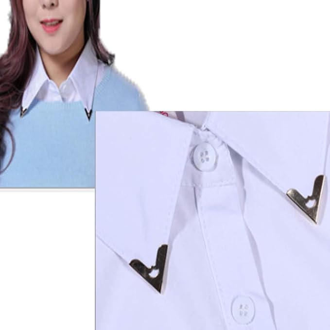 YEKEYI Lady Half Shirt Blouse - Detachable Collar Dickey for Women