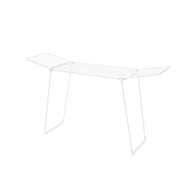 Brabantia HangOn Clothes Drying Rack | 72ft (22m) | White | Large Indoor Clothes Airer, Foldable Laundry Stand for Large & Small Items, Wide Lines for Towels & Bedding | Fits 2 Full Loads
