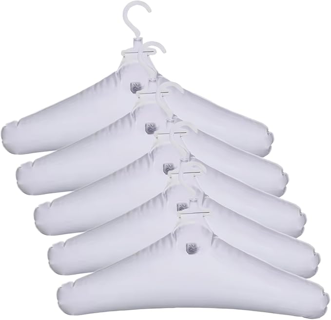 5PCS Travel Hangers Foldable for Suitcase Inflatable PVC Clothes Hangers Portable Windproof & Anti-Slip Travel Hangers for Travel Preparation