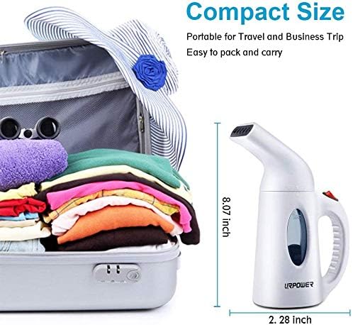 URPOWER Steamer for Clothes Steamer, Portable Handheld Garment Fabric Steamer Fast Heat-up Powerful Clothes Steamer with High Capacity for Home and Travel - Not for Abroad