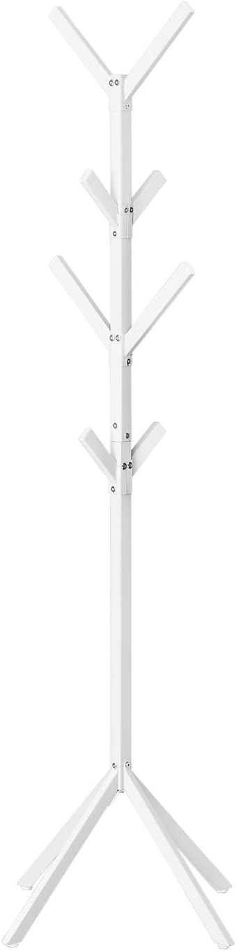 Monarch Specialties I 2059 Coat Rack, Hall Tree, Free Standing, 8 Hooks, Entryway, 70" H, Bedroom, Metal, White, Contemporary, Modern