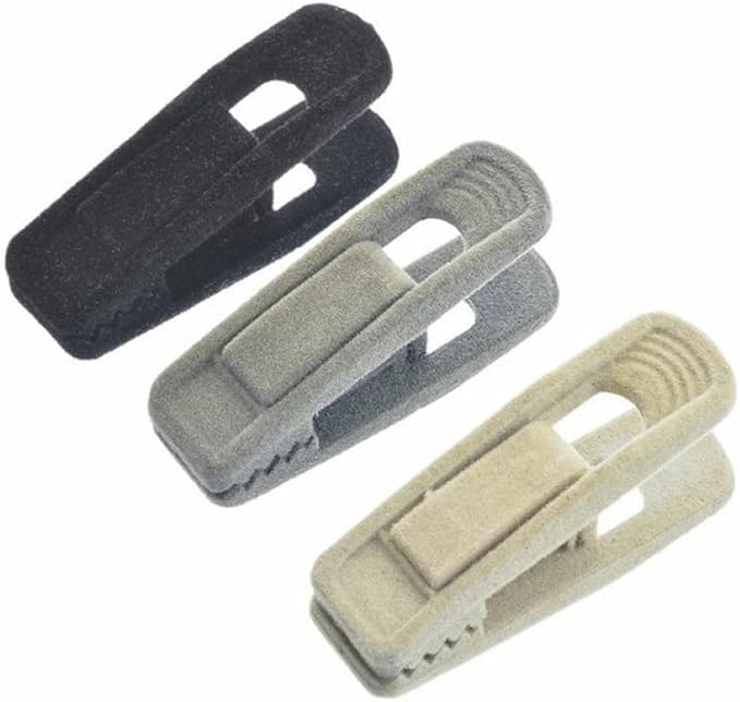 RUNAAJA Velvet Hangers Clips Pants Hangers Clips Flocked Hanger Clips Hanger Plastic Thicken Clothes Pants Pants Clip for Thin Velvet Clothes Suit Socks Hangers (Grey*20)