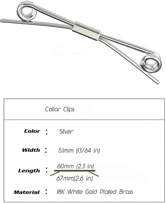 Necktie Tie Clips Collar Bar Shirt Collar Stay Tie Pins Cravat Clips Silver Metal Collar Pin Jewelry Accessories
