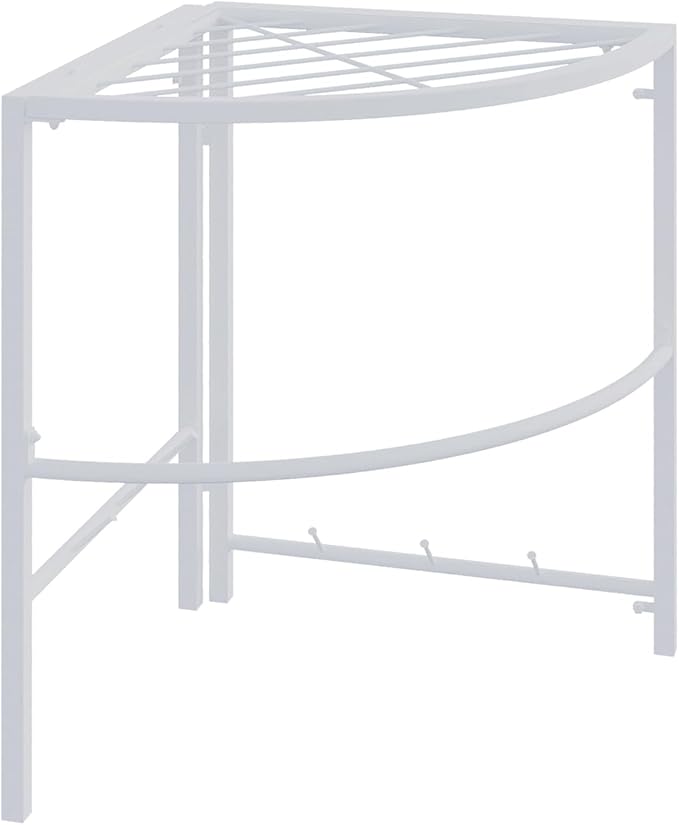 Cinnabar Corner Clothes Rack with Shelf, Adjustable Hanging Wardrobe Closet Organizer for Bedroom Living Room (white)