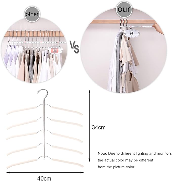 Blouse Tree Hangers Multi-Layer Clothes Hangers 3 Pack 5 in 1 Non Slip Space Saving Closet Organizer Stainless Steel Shirt Hanger Coats Hangers(3 Pack)