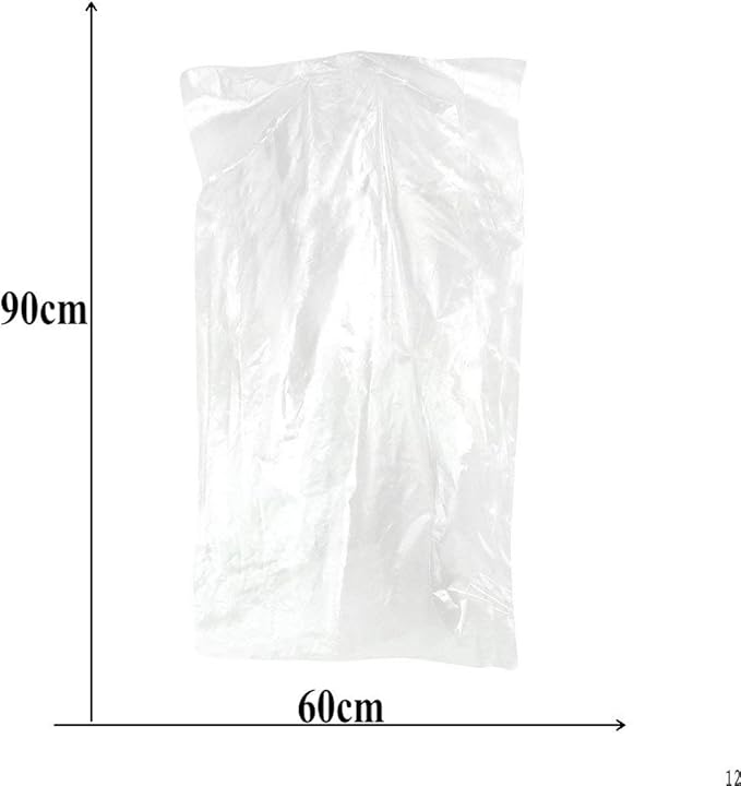 Pack of 50 Garment Bag,Transparent Suit Bag,Clothing Cover,Gown and Dress Storage Bag (60 × 90 cm)