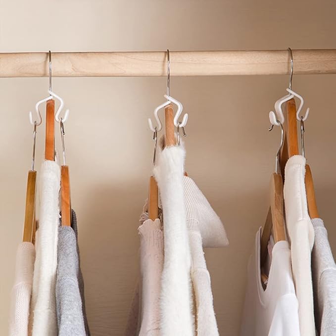 Clothes Hanger Connector Hooks, 80PCS Sturdy Mini Cascading Hanger Hooks, Thickened 20lbs Space Saving Closet Hanger Organizer, Hanger Extender Clips, 4-Color Hanger Connection Hooks for Closet