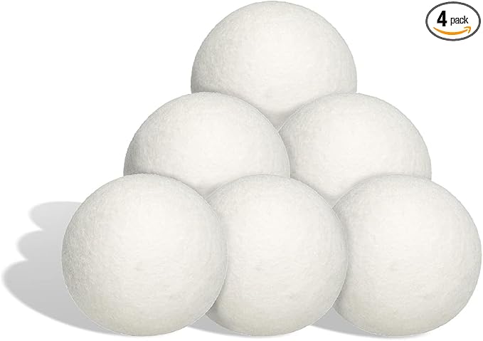 SEDLAV Wool Dryer Balls for Dryer Wool Dryer Balls - Wool Laundry Balls for Dryer, Wool Dryer Balls Laundry Reusable, Natural Reusable Fabric Softener & Wrinkle Reducer – Chemical Free (4)