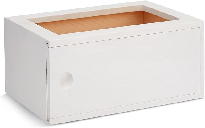 Farmlyn Creek Wood Dryer Sheet Holder - Farmhouse Laundry Pod Holder & Dryer Sheet Box Cover - Hinged Lid Organizer Box - Room Decor & Laundry Room Organization - White, 8 x 5 x 4 in, 120 Count