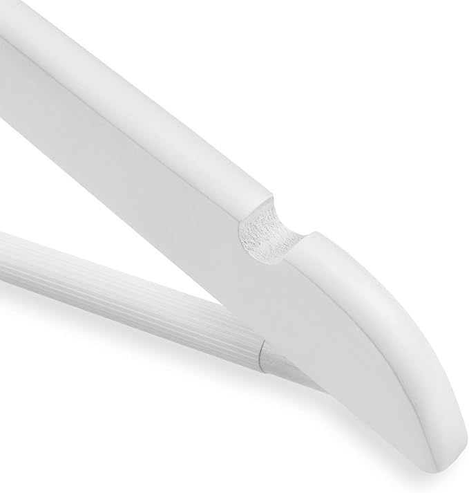 Casafield - 20 White Wooden Suit Hangers - Premium Lotus Wood with Notches & Chrome Swivel Hook for Dress Clothes, Coats, Jackets, Pants, Shirts, Skirts