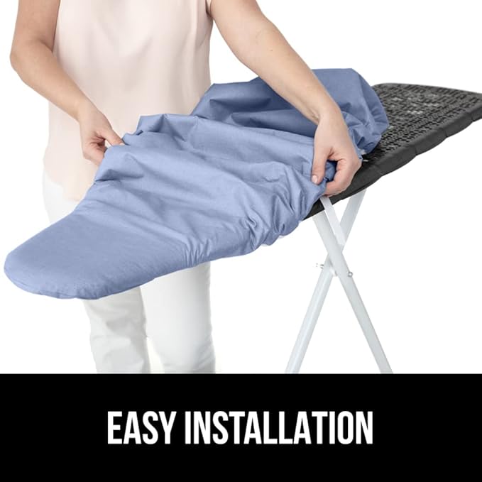 GORILLA GRIP The Original Ironing Board Cover and Pad, Silicone Coating, Thick Scorch Resistant Padding, Heavy Duty Iron Covers Standard Boards, Hook and Loop Fastener Strap, Blue, 18x49
