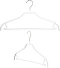 Mawa by Reston Lloyd Silhouette Non-Slip Space Saving Hanger with Skirt Hooks, Style 41/FRS, Set of 2, White